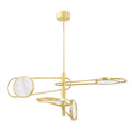 Jervis 4 Light Pendant Light - Aged Brass & Off White