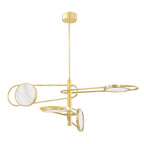 Jervis 4 Light Pendant Light - Aged Brass & Off White