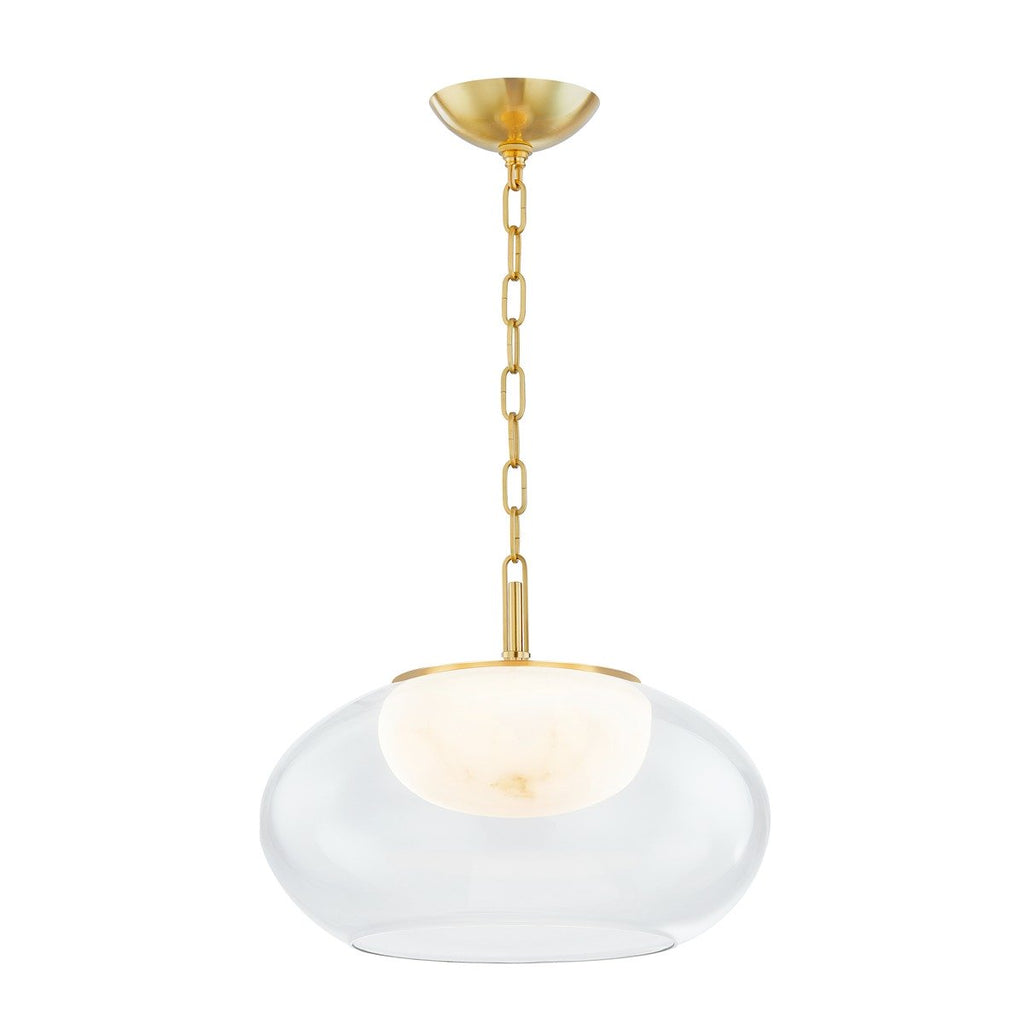 Moore 1 Light Pendant Light - Aged Brass