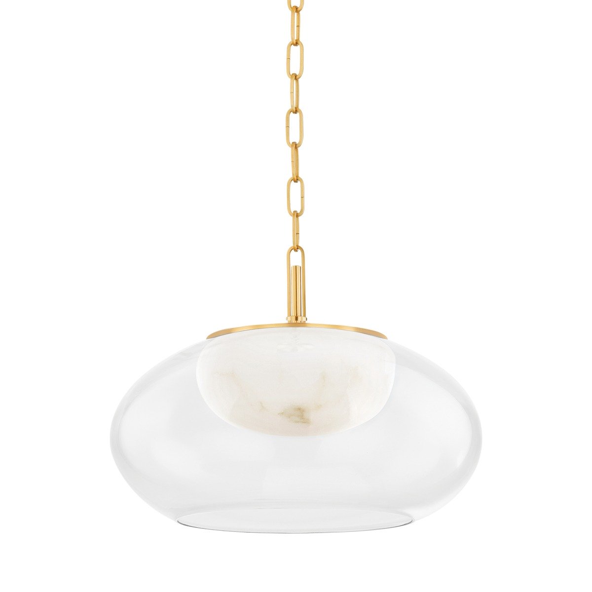 Moore 1 Light Pendant Light - Aged Brass