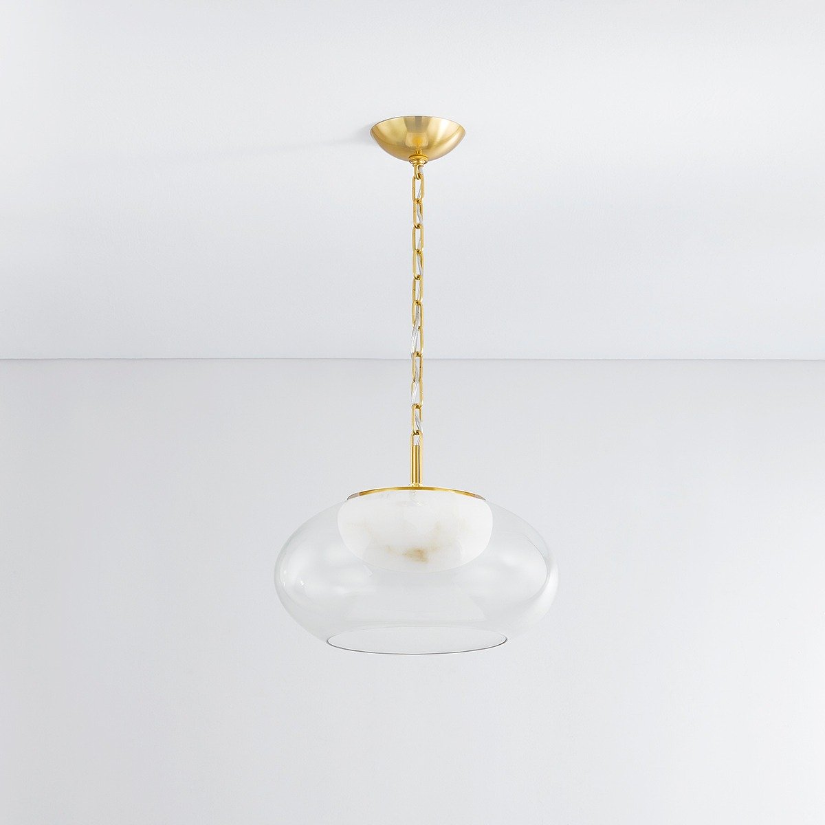 Moore 1 Light Pendant Light - Aged Brass