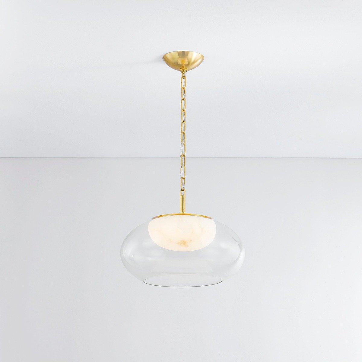 Moore 1 Light Pendant Light - Aged Brass