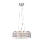 Verina Round Crystal Pendant Light - Chrome