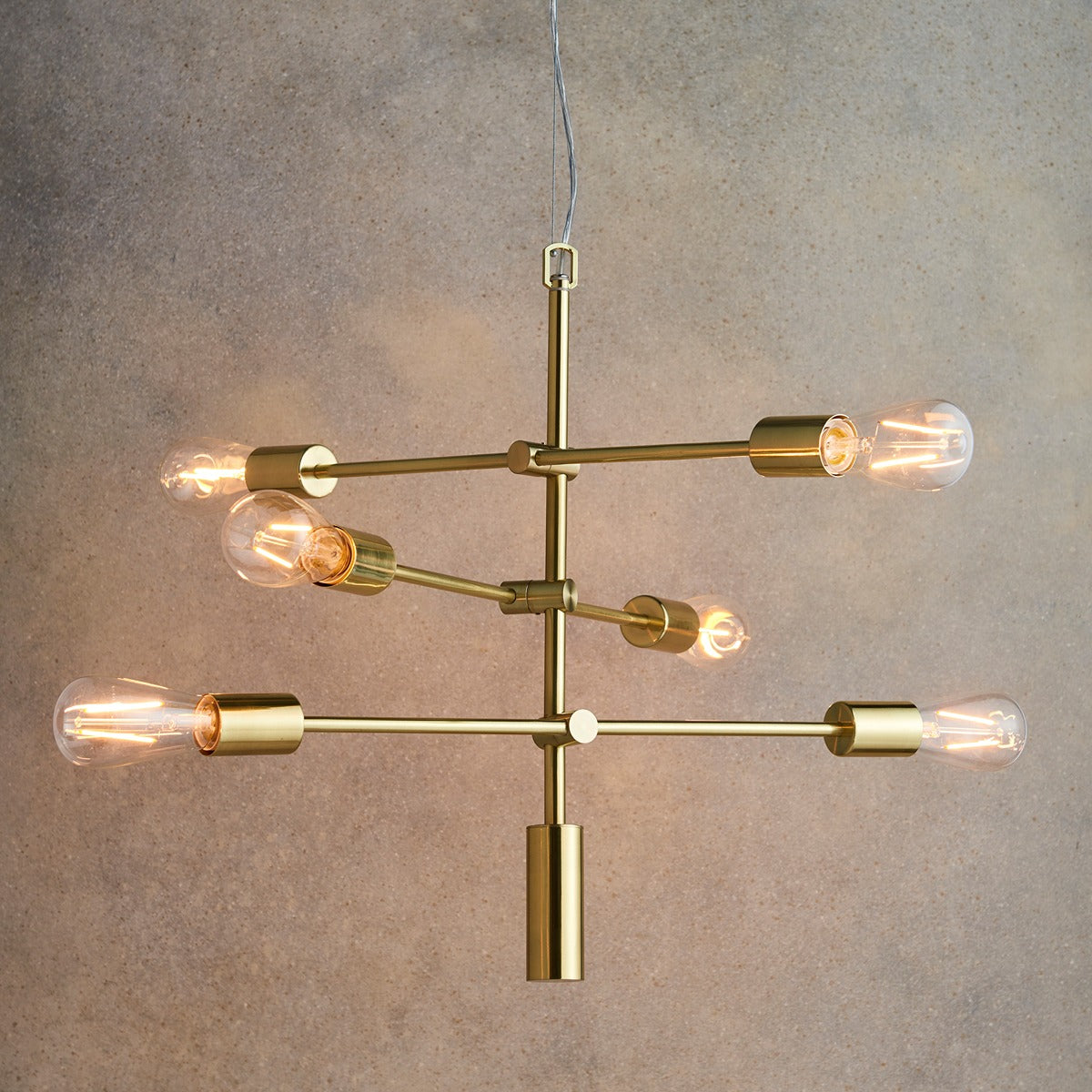 Rubens 6 Linear Pendant Light - Brushed Gold