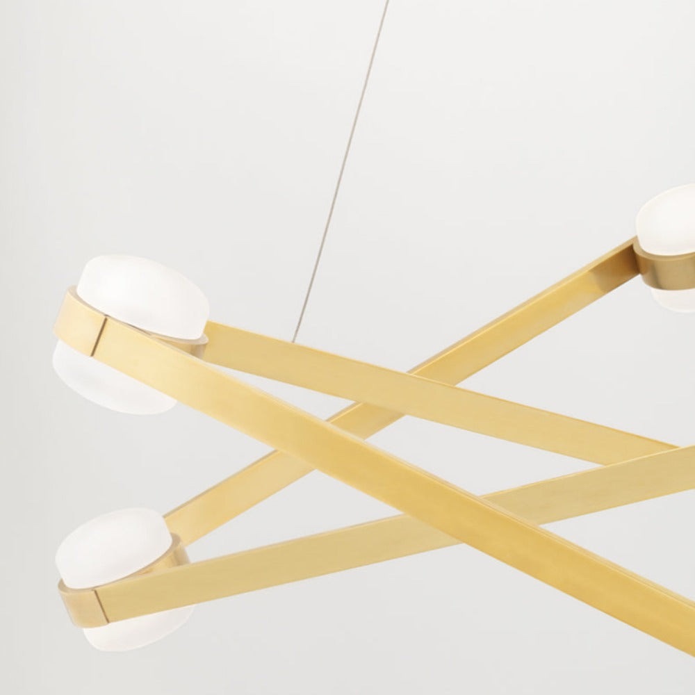 Orbit 6 Light Chandelier - Aged Brass