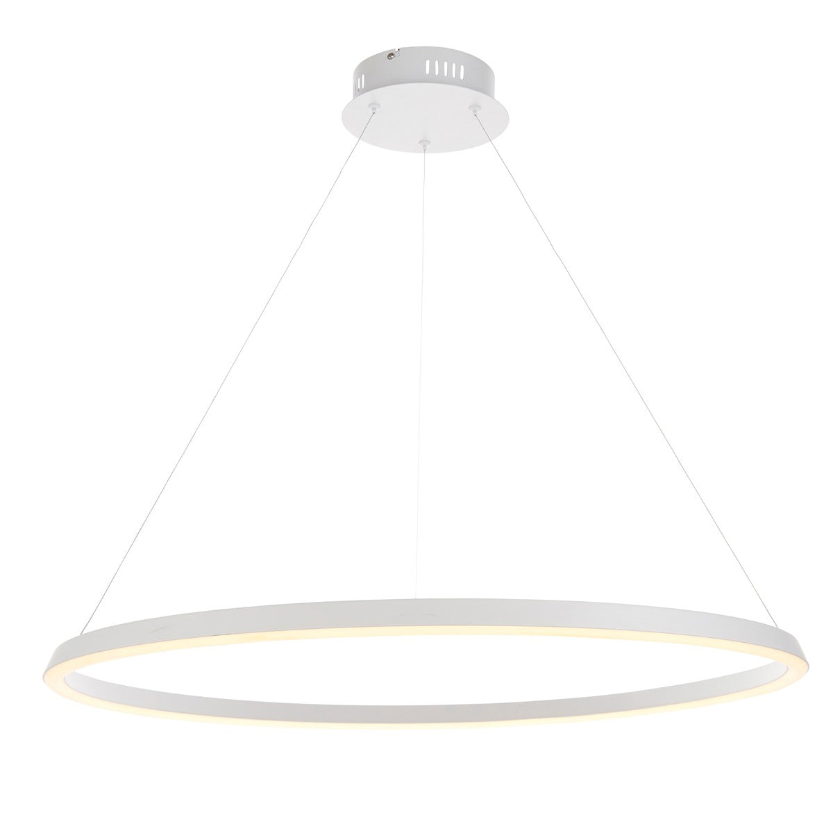 Staten Hanging Circle Pendant Light - White