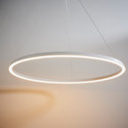 Staten Hanging Circle Pendant Light - White