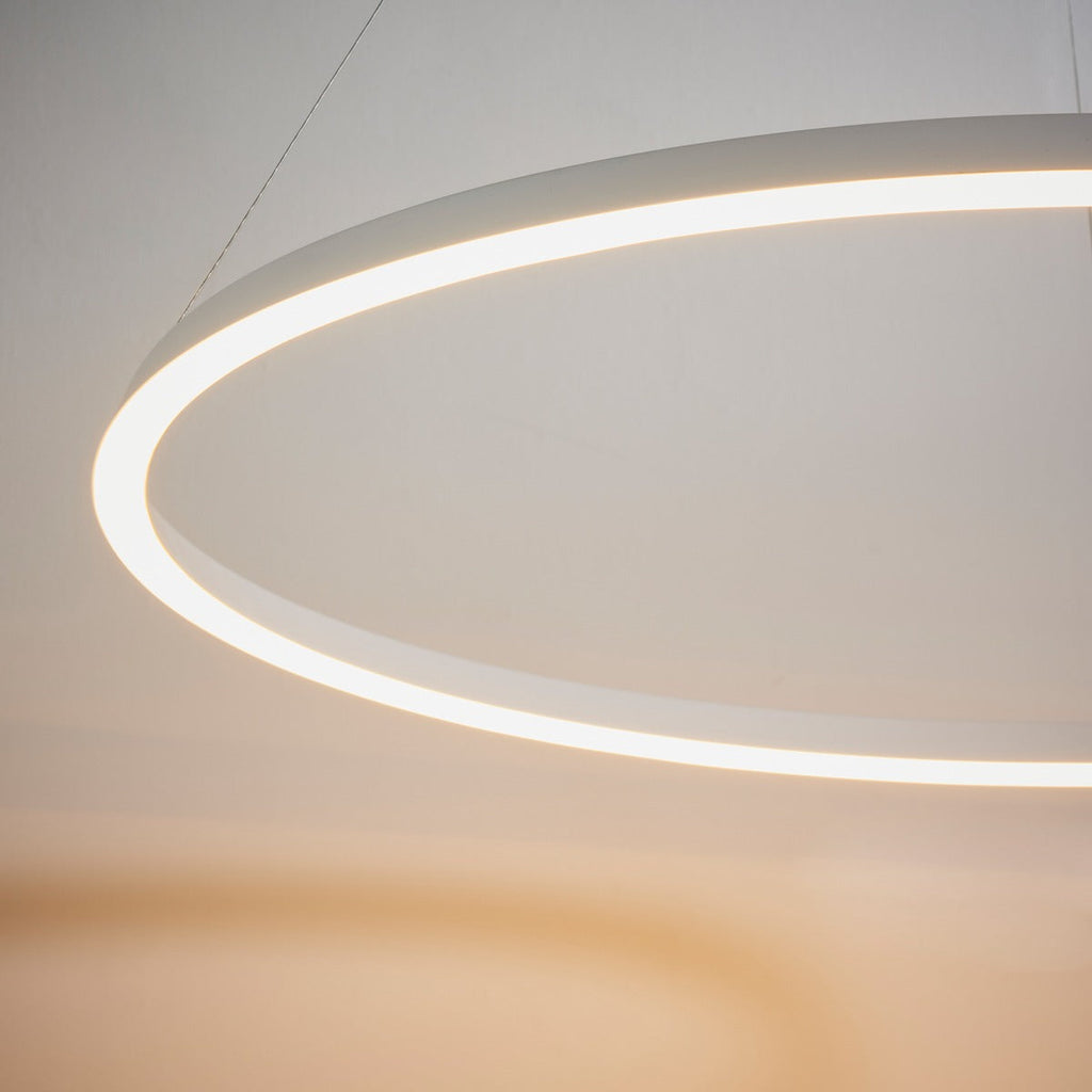 Staten Hanging Circle Pendant Light - White