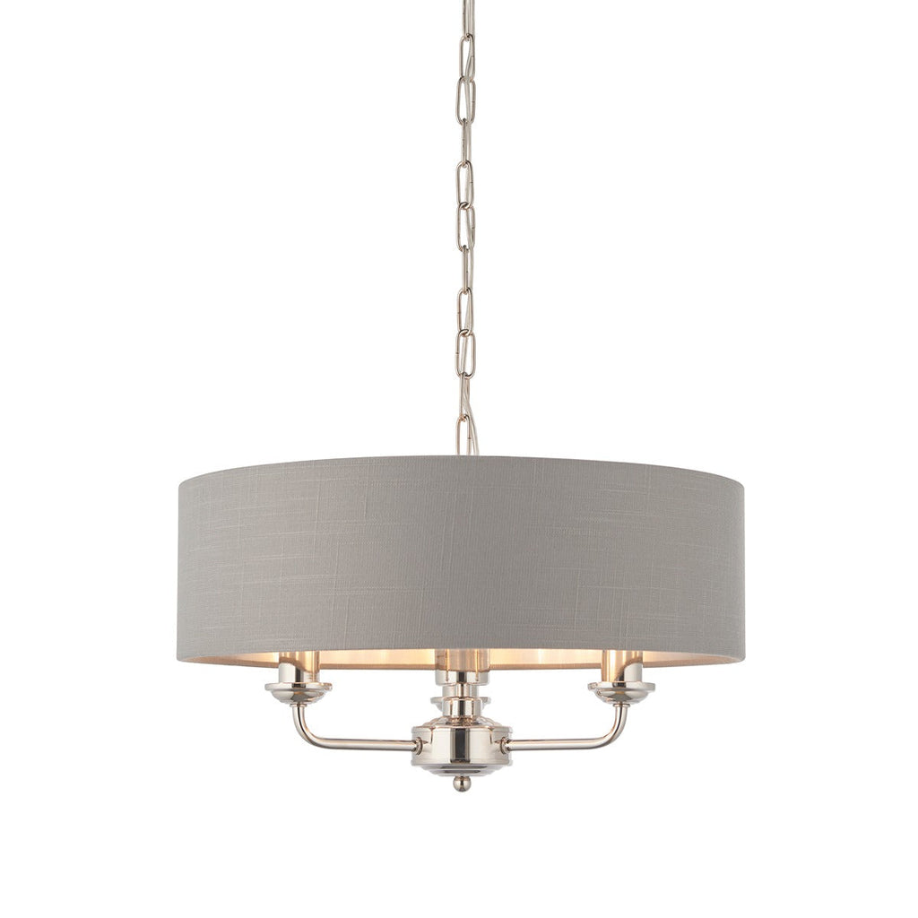 Highclere 3 Long Pendant Light - Nickel