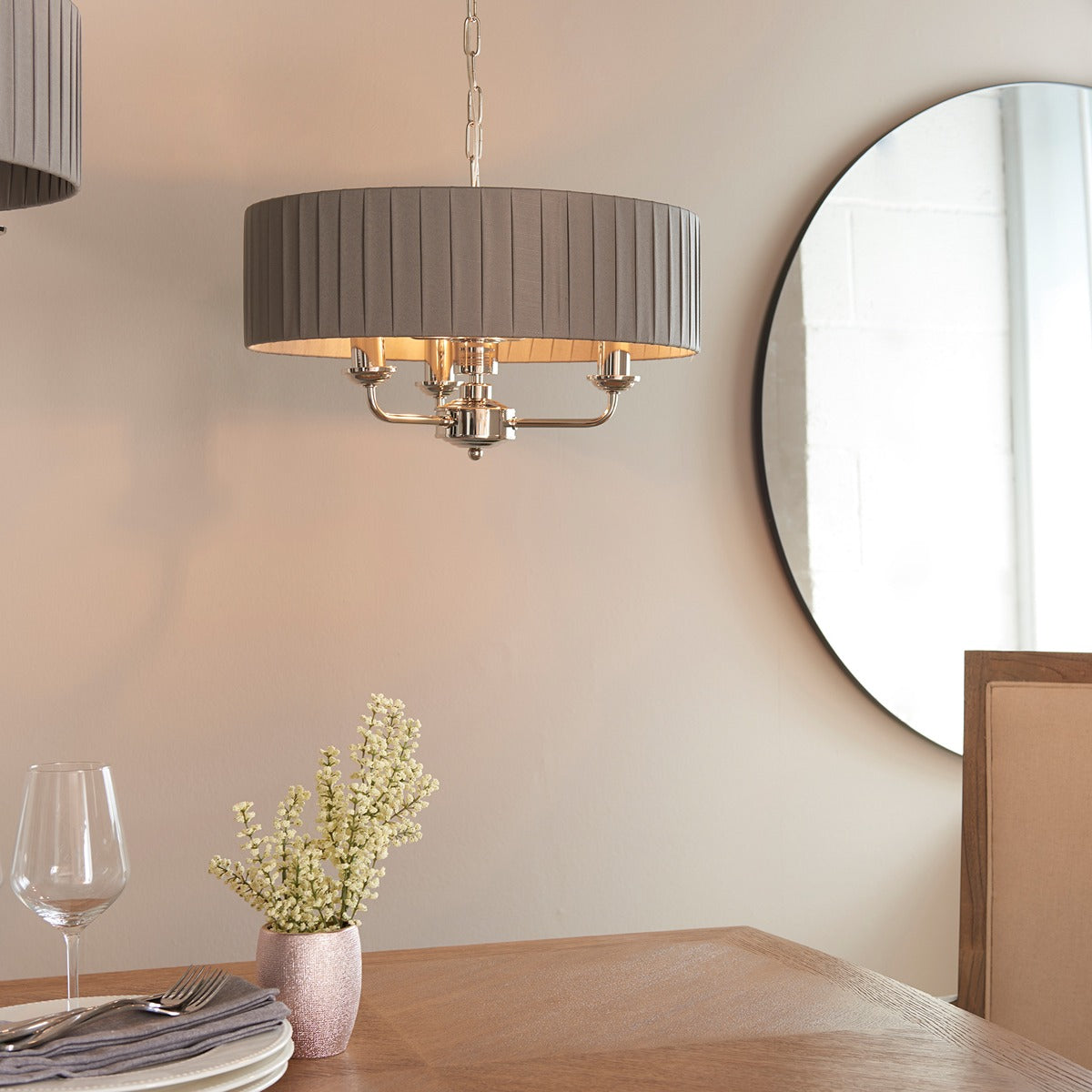 Highclere 3 Pendant Light - Nickel
