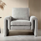 Hampstead Grey Boucle Curved Armchair