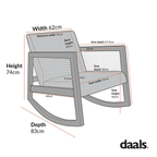 Fyne Moss Green Velvet Rocking Weathered Oak Armchair with Rattan Armrests