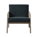 Fyne Aegean Blue Velvet Weathered Oak Frame Rattan Armchair