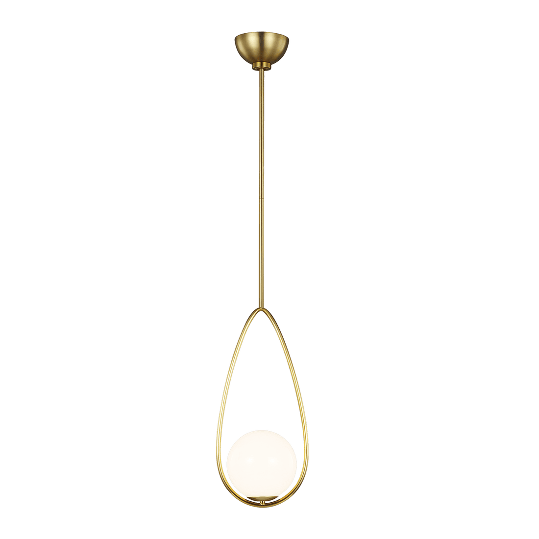 Galassia One Light Pendant - Burnished Brass with White Glass