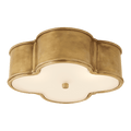 Basil 17" Flush Mount - Natural Brass with Frosted Glass