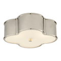 Basil 17" Flush Mount - Polished Nickel with Frosted Glass