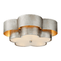 Arabelle Large Flush Mount - Burnished Silver Leaf with Frosted Acrylic
