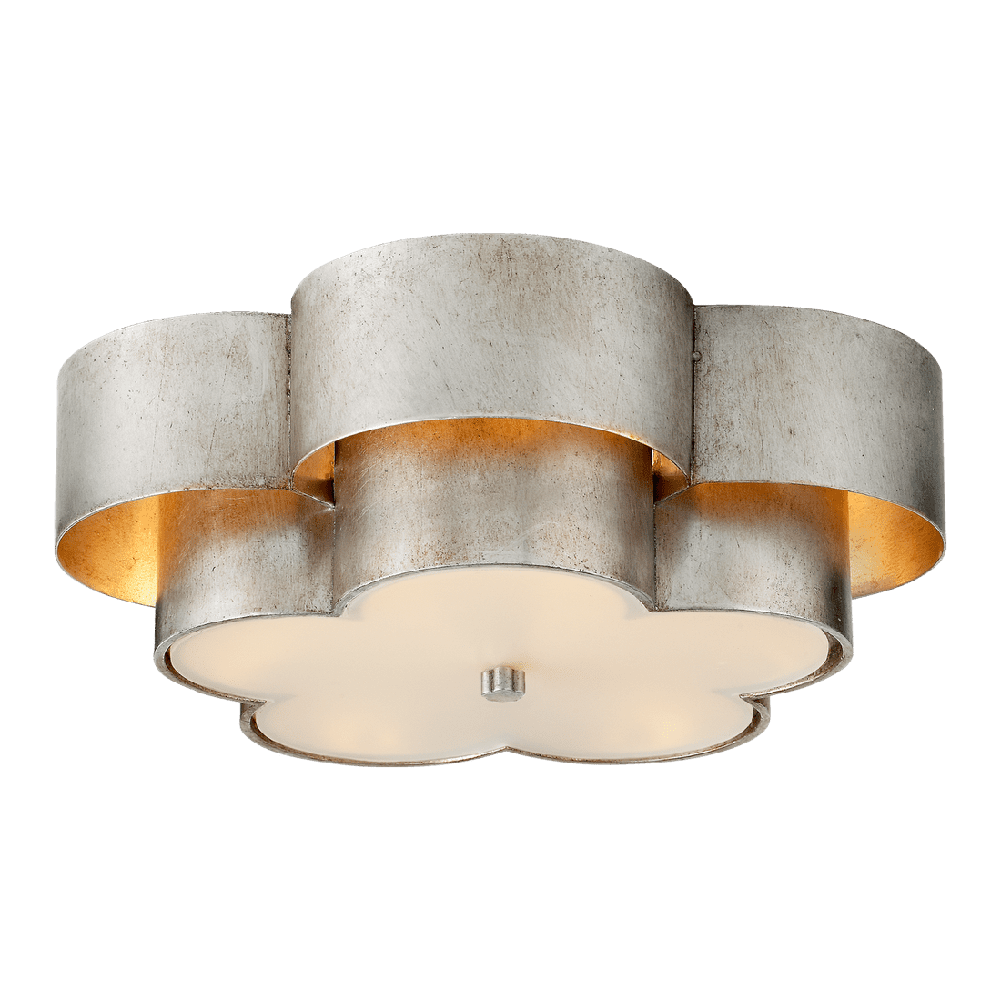 Arabelle Large Flush Mount - Burnished Silver Leaf with Frosted Acrylic