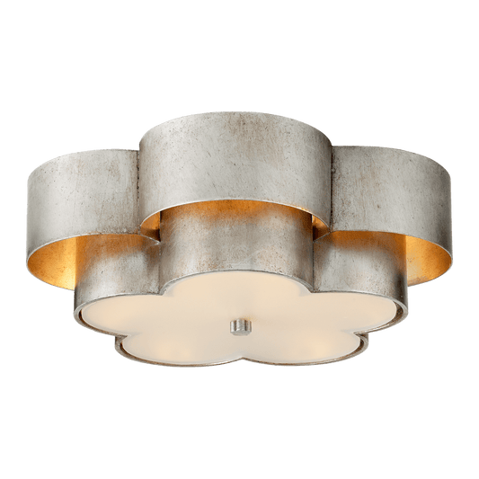 Arabelle Large Flush Mount - Burnished Silver Leaf with Frosted Acrylic