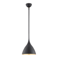 Agnes Small Pendant - Matte Black with Gild Interior