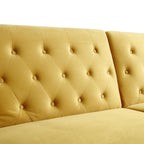Hanney 3-Seater Chesterfield Sofabed in Mustard Yellow Velvet