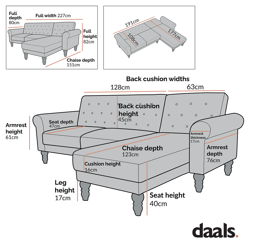 Hanney Chesterfield Chaise Sofabed in Mustard Yellow Velvet