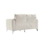 Noak 2-Seater Beige Woven Fabric Sofa with Chrome Legs