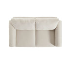 Noak 2-Seater Beige Woven Fabric Sofa with Chrome Legs