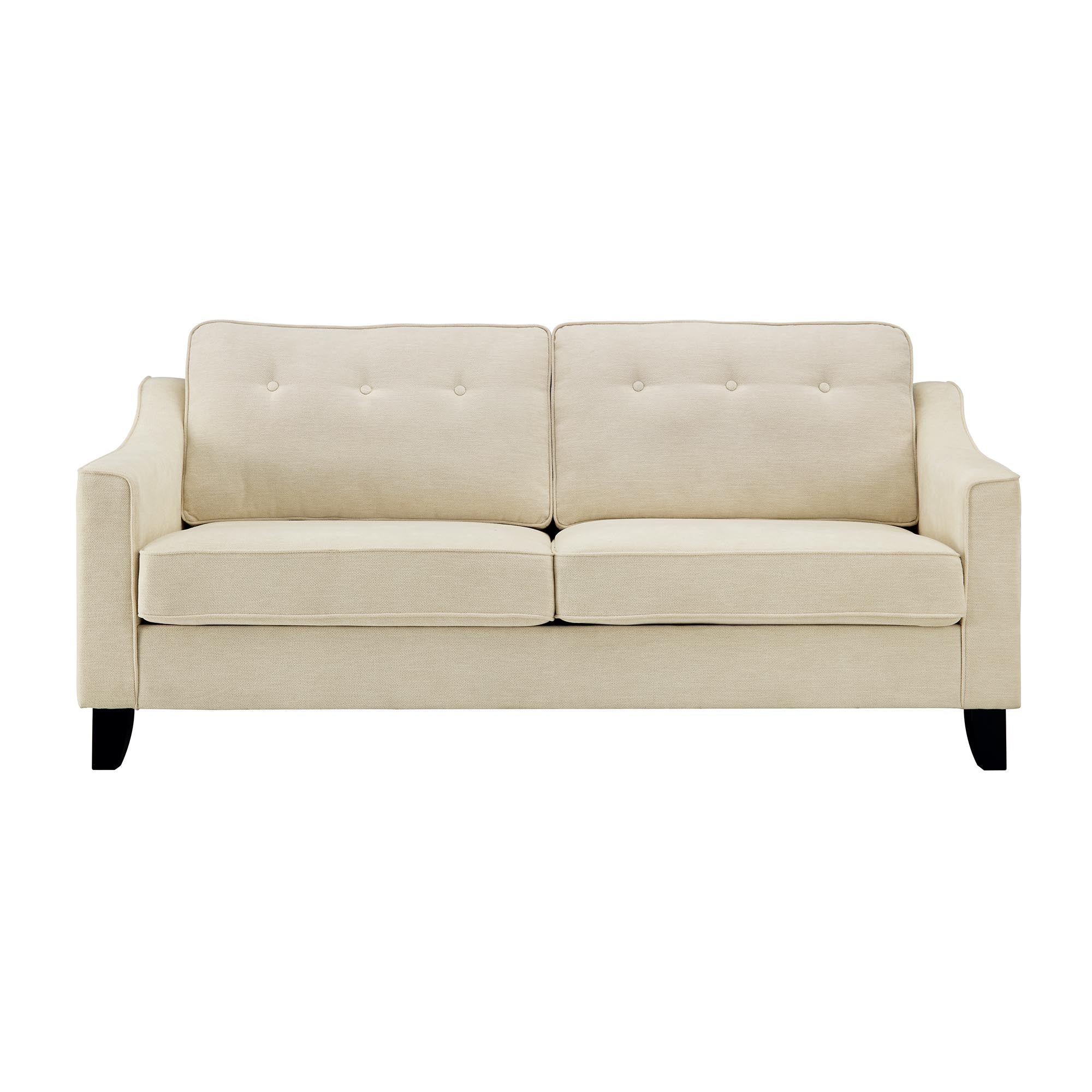 Harper 3-Seater Slope Arm Beige Woven Fabric Sofa