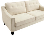 Harper 3-Seater Slope Arm Beige Woven Fabric Sofa