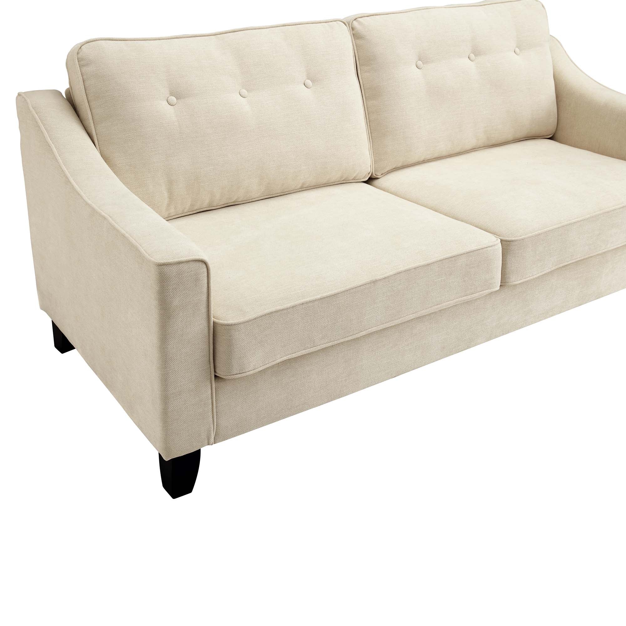 Harper 3-Seater Slope Arm Beige Woven Fabric Sofa