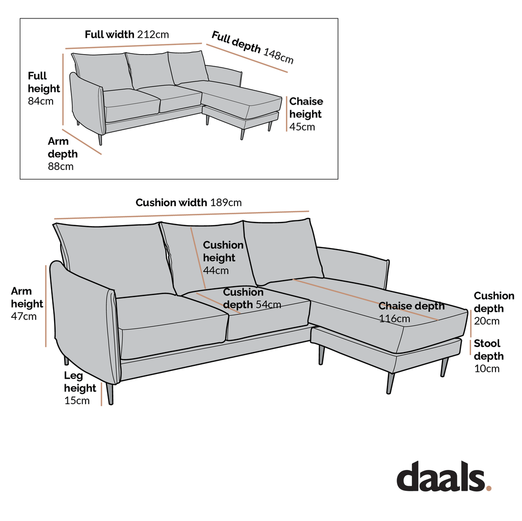 Bari Light Grey Brushed Fabric Chaise Sofa