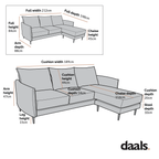 Bari Light Grey Brushed Fabric Chaise Sofa