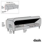 Latimer Grey Faux Leather 3-Seater Storage Sofa Bed