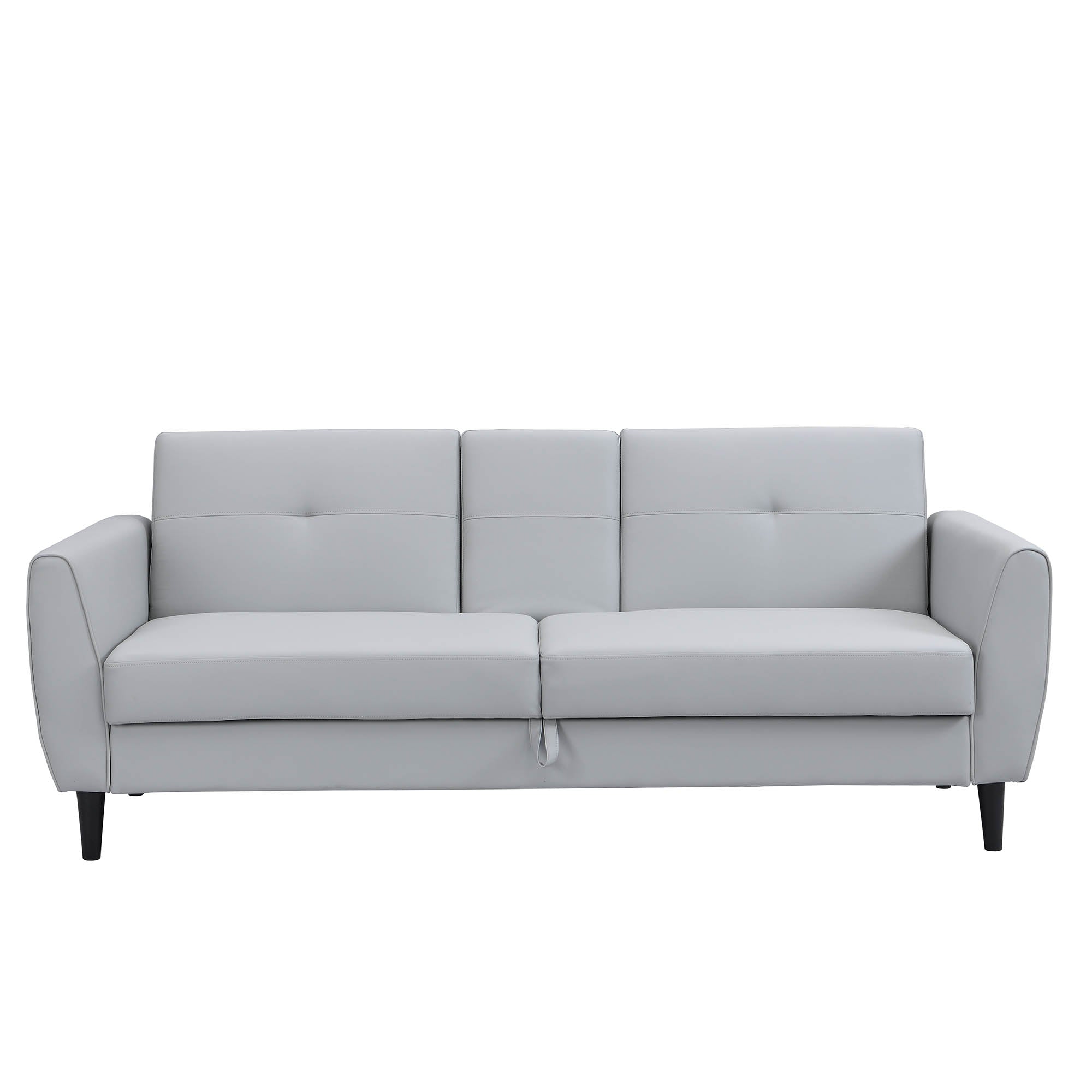 Latimer Grey Faux Leather 3-Seater Storage Sofa Bed