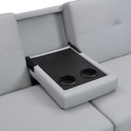 Latimer Grey Faux Leather 3-Seater Storage Sofa Bed