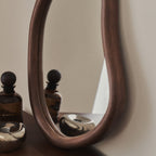 Aaliyah - Dark Wood Irregular Wall Mirror 42cm x 35cm