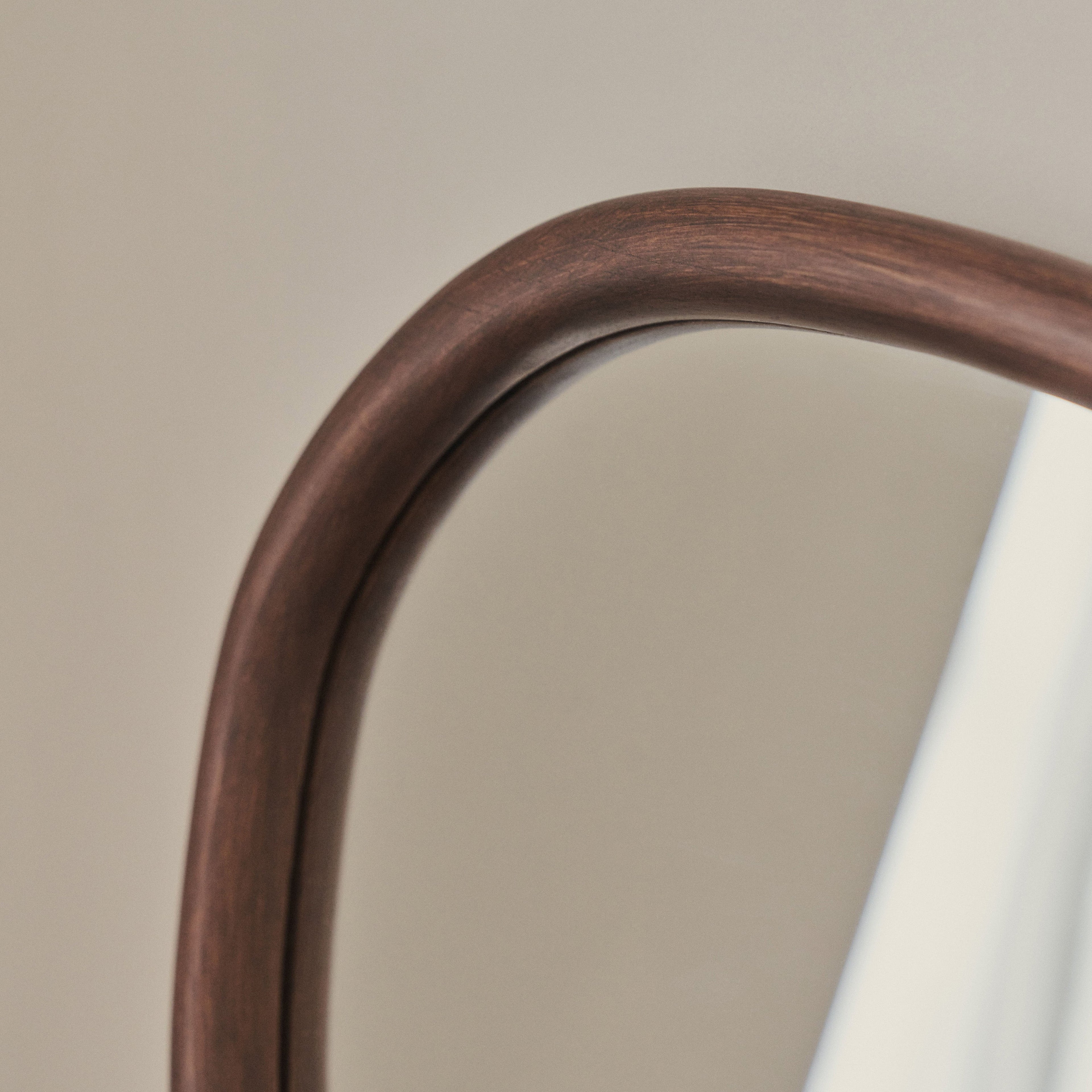 Aaliyah - Dark Wood Irregular Wall Mirror 42cm x 35cm