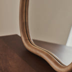 Aaliyah - Warm Wood Irregular Wall Mirror 42cm x 35cm