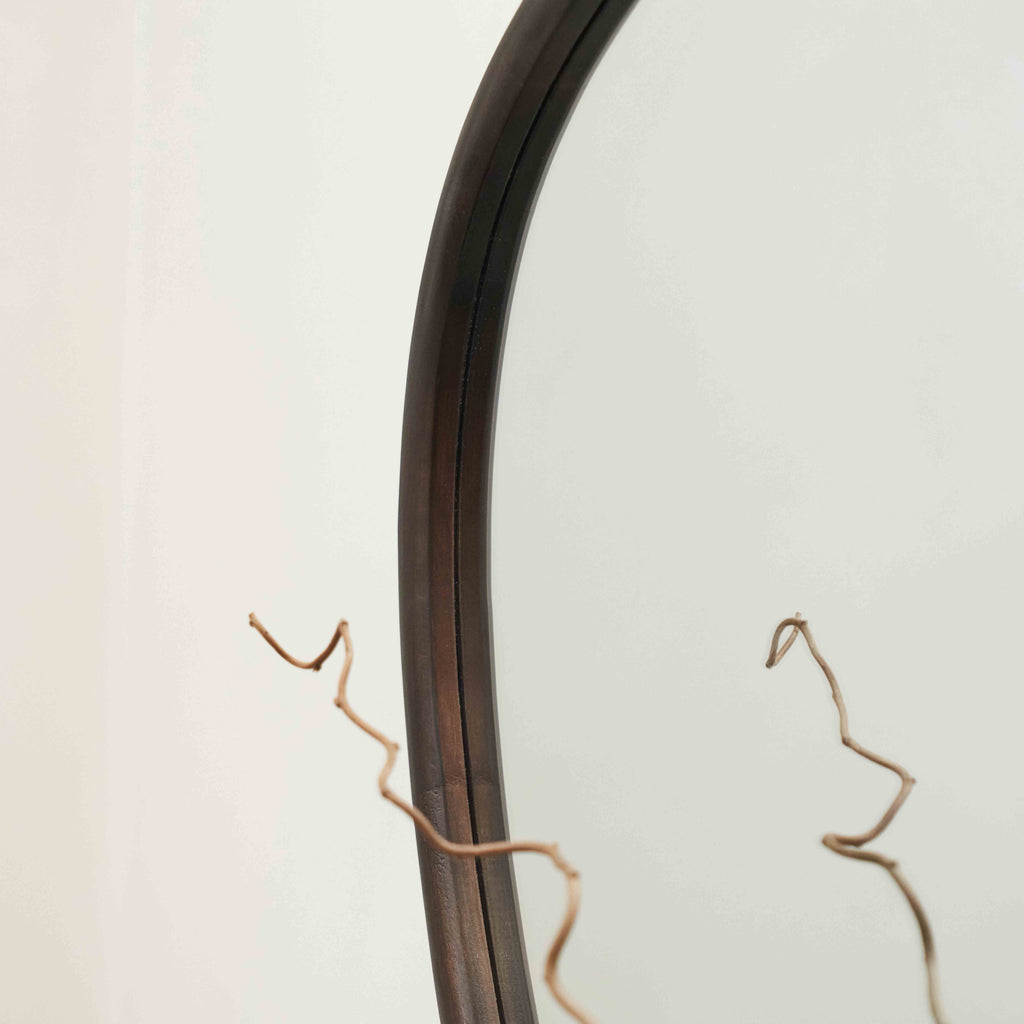 Aaliyah - Dark Wood Irregular Wall Mirror 110cm x 80cm