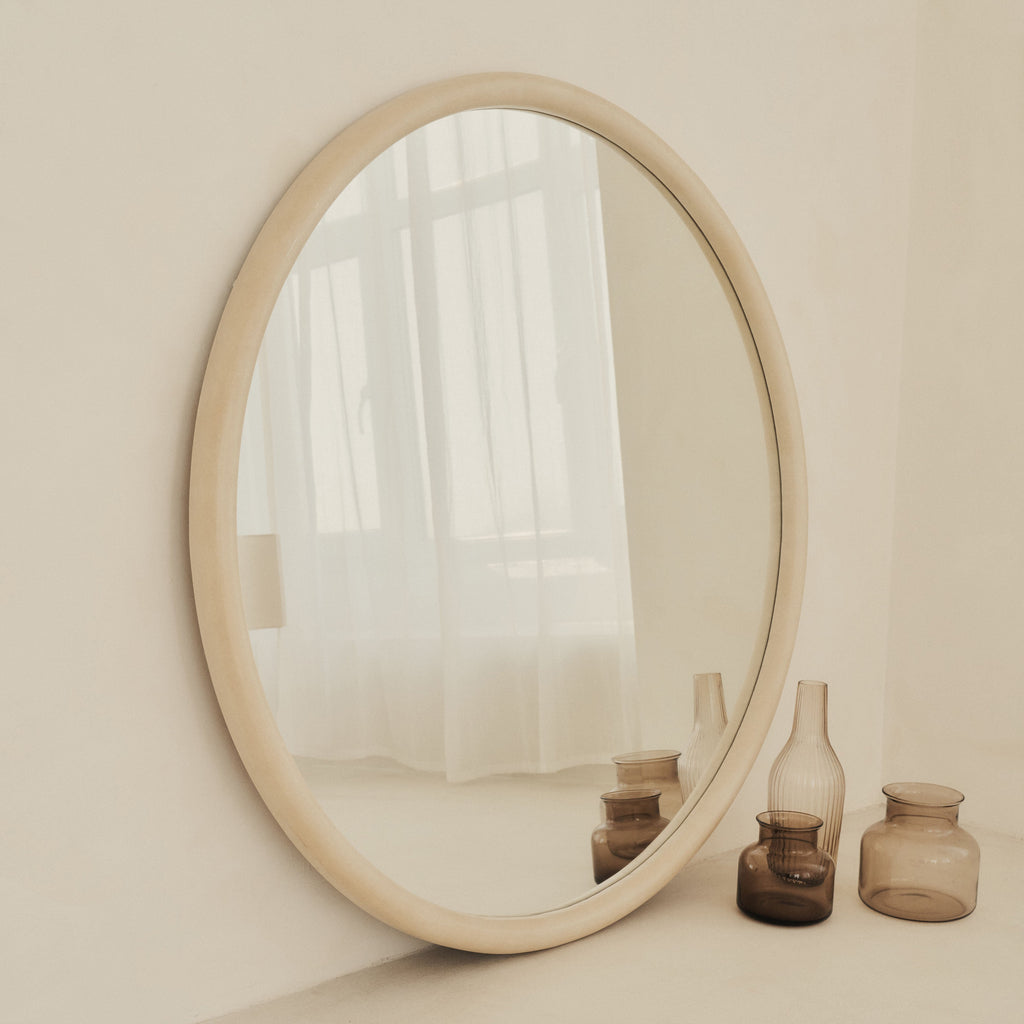 Amora - Large Concrete Round Wall Mirror 100cm x 100cm