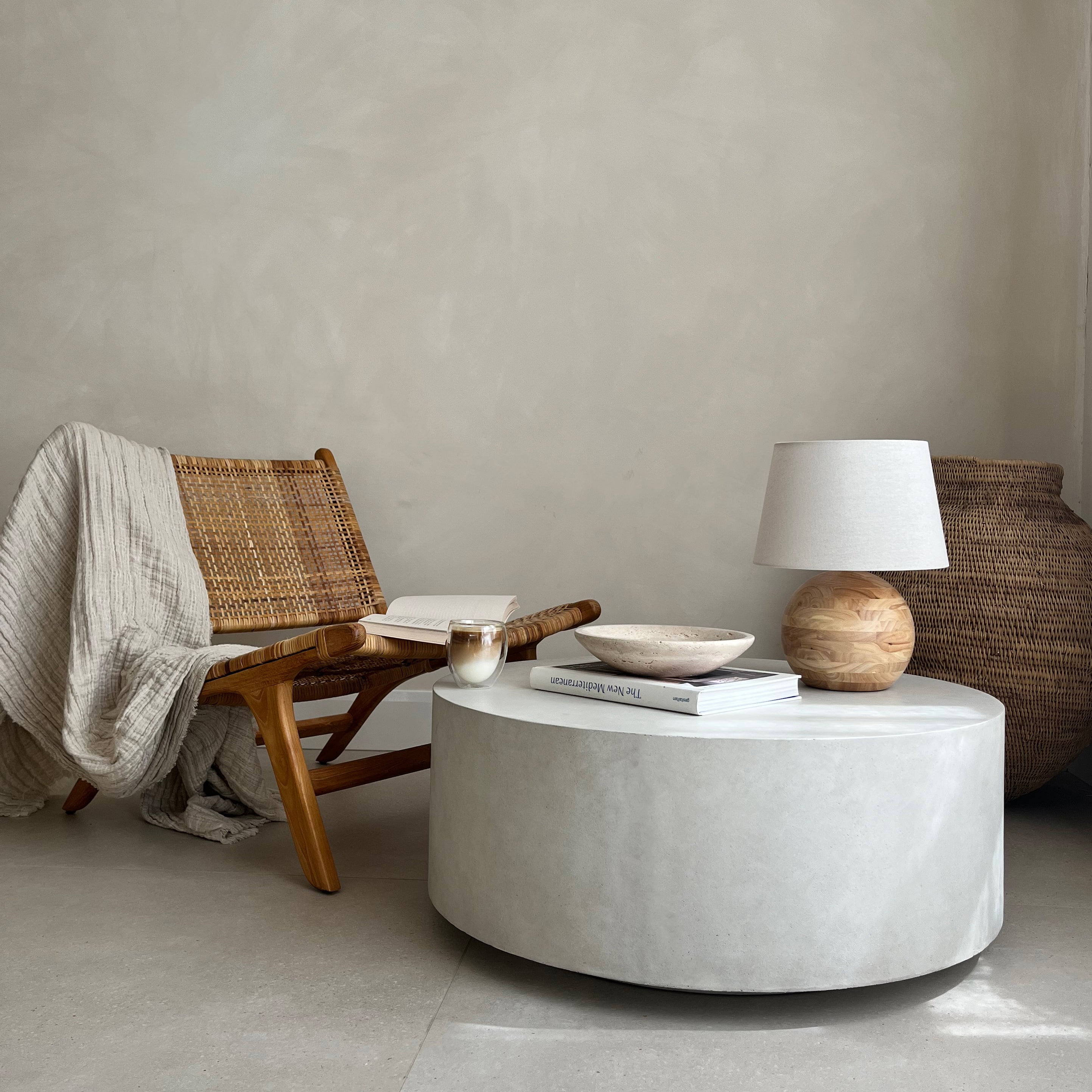 Angelo - Minimal Concrete Round Coffee Table Large