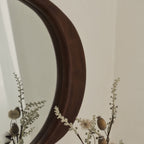 Arcurva - Large Overmantle Dark Wood Irregular Mirror 130cm x 80cm