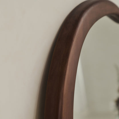 Arcurva - Large Overmantle Dark Wood Irregular Mirror 130cm x 80cm