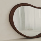 Arcurva - Large Overmantle Dark Wood Irregular Mirror 130cm x 80cm