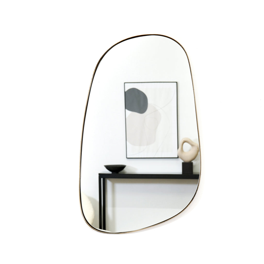 Ava - Gold Stone Shaped Irregular Mirror 75cm x 45cm