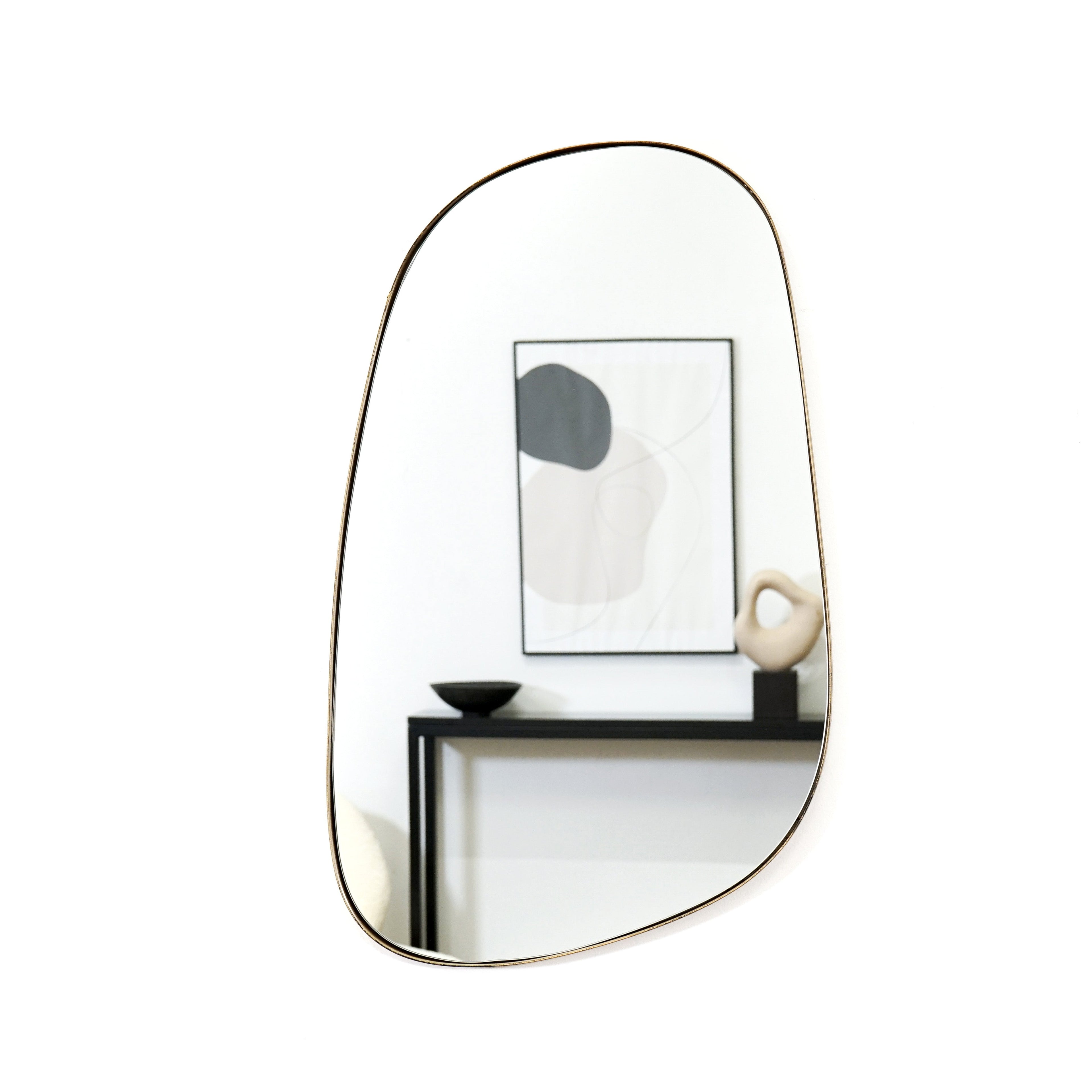 Ava - Gold Stone Shaped Irregular Mirror 75cm x 45cm