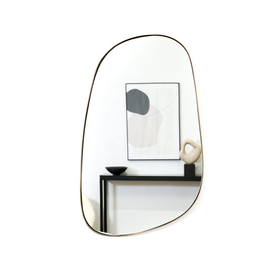 Ava - Gold Stone Shaped Irregular Mirror 75cm x 45cm