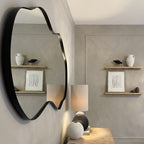 Ava - Black Pond Shaped Irregular Mirror 125cm x 65cm