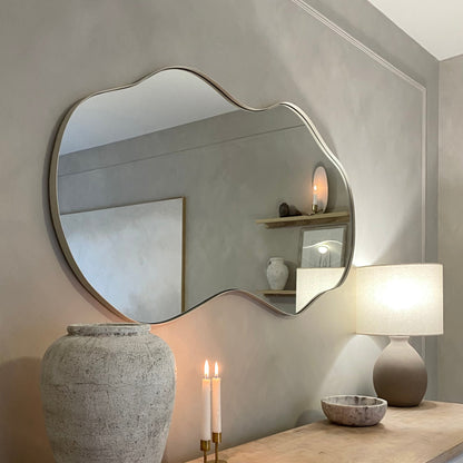 Ava - Ecru Pond Shaped Irregular Mirror 125cm x 65cm